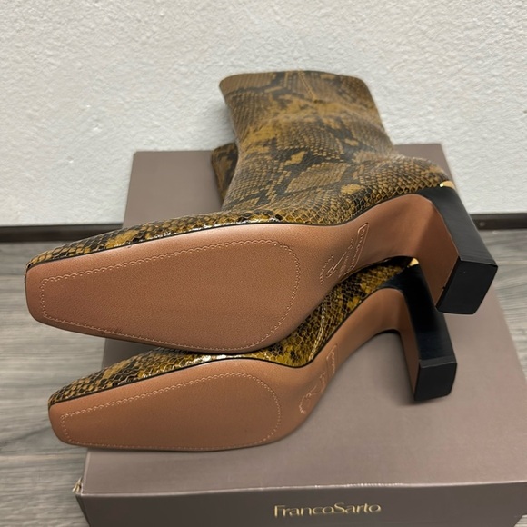 Franco Sarto Briar Dress Ankle Bootie Snake Print Leather - Picture 3 of 8